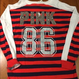 NWT Victoria’s Secret Pink Long Sleeve Bling Tee